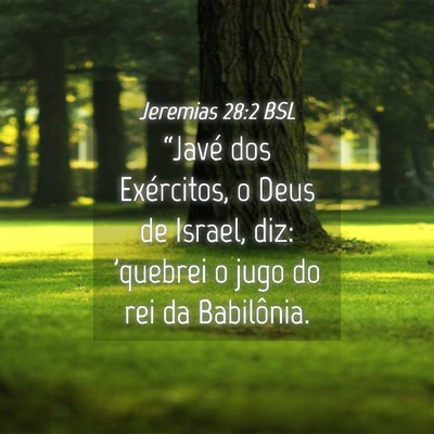 Picture 04 - Jeremias 28:2 BSL - “Javé dos Exércitos, o Deus de Israel, diz: - Bible Verse Picture