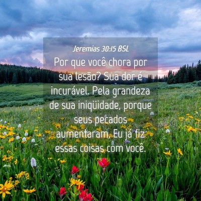 Picture 04 - Jeremias 30:15 BSL - Por que você chora por sua lesão? Sua dor é - Bible Verse Picture