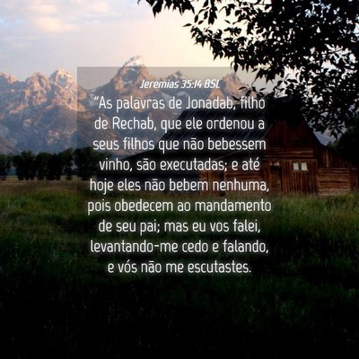Picture 04 - Jeremias 35:14 BSL - “As palavras de Jonadab, filho de Rechab, que - Bible Verse Picture
