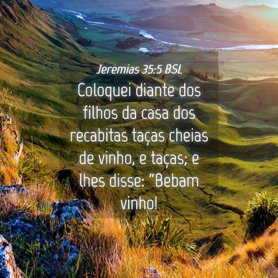 Picture 04 - Jeremias 35:5 BSL - Coloquei diante dos filhos da casa dos recabitas - Bible Verse Picture