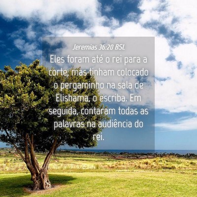 Picture 04 - Jeremias 36:20 BSL - Eles foram até o rei para a corte, mas tinham - Bible Verse Picture