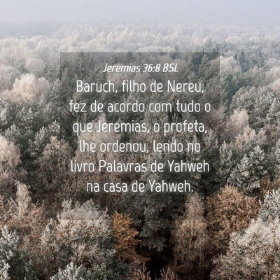 Picture 04 - Jeremias 36:8 BSL - Baruch, filho de Nereu, fez de acordo com tudo o - Bible Verse Picture
