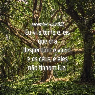 Picture 04 - Jeremias 4:23 BSL - Eu vi a terra e, eis que era desperdício e - Bible Verse Picture