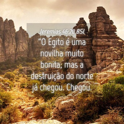 Picture 04 - Jeremias 46:20 BSL - “O Egito é uma novilha muito bonita; mas a - Bible Verse Picture
