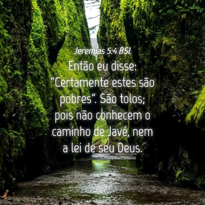 Picture 04 - Jeremias 5:4 BSL - Então eu disse: “Certamente estes são - Bible Verse Picture