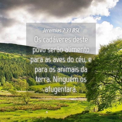 Picture 04 - Jeremias 7:33 BSL - Os cadáveres deste povo serão alimento para as - Bible Verse Picture