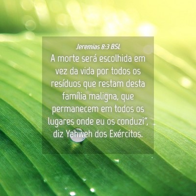 Picture 04 - Jeremias 8:3 BSL - A morte será escolhida em vez da vida por todos - Bible Verse Picture