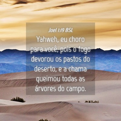 Picture 04 - Joel 1:19 BSL - Yahweh, eu choro para você, pois o fogo devorou - Bible Verse Picture