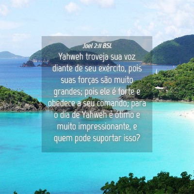 Picture 04 - Joel 2:11 BSL - Yahweh troveja sua voz diante de seu exército, - Bible Verse Picture