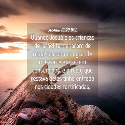 Picture 04 - Joshua 10:20 BSL - Quando Josué e as crianças de Israel terminaram - Bible Verse Picture