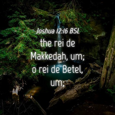 Picture 04 - Joshua 12:16 BSL - the rei de Makkedah, um; o rei de Betel, - Bible Verse Picture