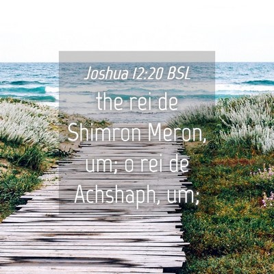 Picture 04 - Joshua 12:20 BSL - the rei de Shimron Meron, um; o rei de Achshaph, - Bible Verse Picture