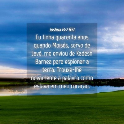 Picture 04 - Joshua 14:7 BSL - Eu tinha quarenta anos quando Moisés, servo de - Bible Verse Picture