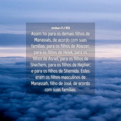 Picture 04 - Joshua 17:2 BSL - Assim foi para os demais filhos de Manassés, de - Bible Verse Picture