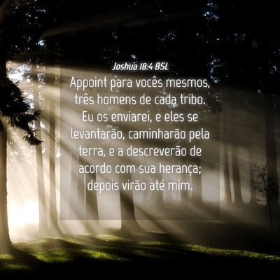 Picture 04 - Joshua 18:4 BSL - Appoint para vocês mesmos, três homens de cada - Bible Verse Picture
