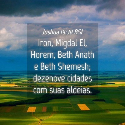 Picture 04 - Joshua 19:38 BSL - Iron, Migdal El, Horem, Beth Anath e Beth - Bible Verse Picture