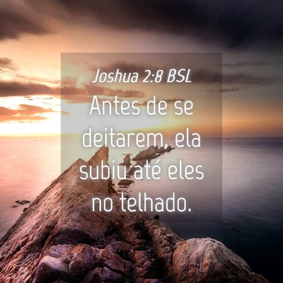 Picture 04 - Joshua 2:8 BSL - Antes de se deitarem, ela subiu até eles no - Bible Verse Picture
