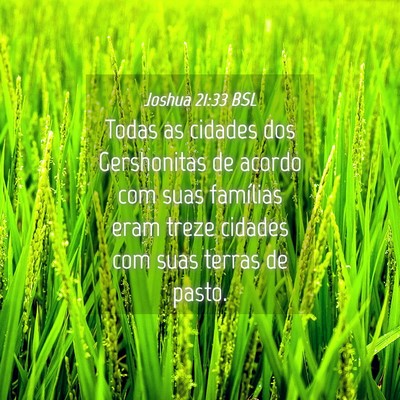 Picture 04 - Joshua 21:33 BSL - Todas as cidades dos Gershonitas de acordo com - Bible Verse Picture