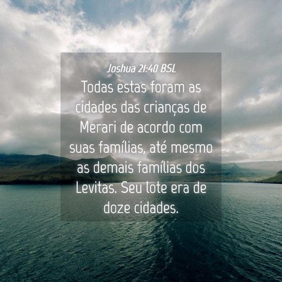 Picture 04 - Joshua 21:40 BSL - Todas estas foram as cidades das crianças de - Bible Verse Picture