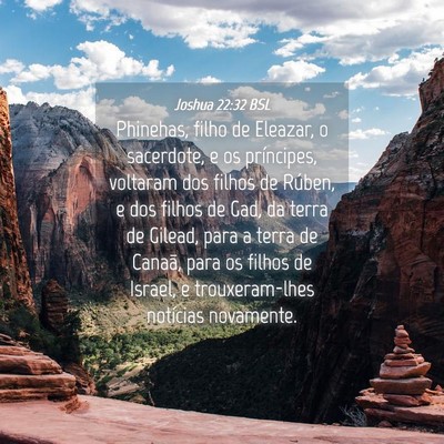 Picture 04 - Joshua 22:32 BSL - Phinehas, filho de Eleazar, o sacerdote, e os - Bible Verse Picture