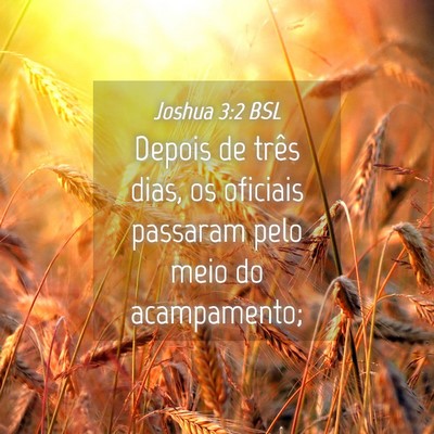 Picture 04 - Joshua 3:2 BSL - Depois de três dias, os oficiais passaram pelo - Bible Verse Picture