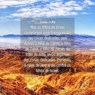 Picture 04 - Joshua 7:1 BSL - Mas os filhos de Israel cometeram uma - Bible Verse Picture