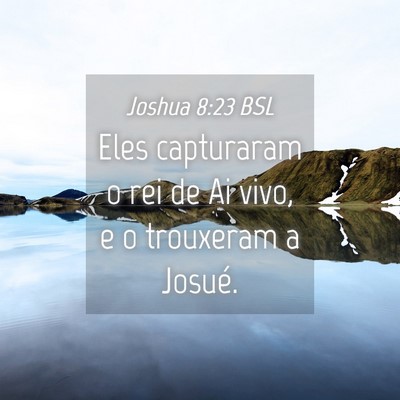 Picture 04 - Joshua 8:23 BSL - Eles capturaram o rei de Ai vivo, e o trouxeram a - Bible Verse Picture
