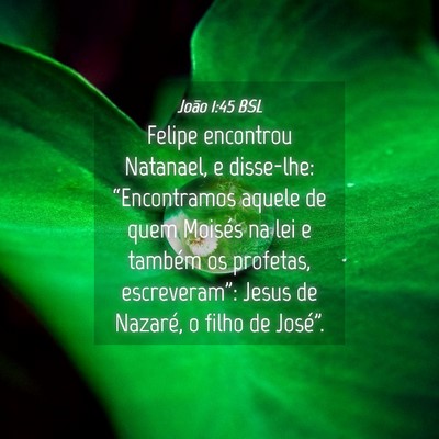 Picture 04 - João 1:45 BSL - Felipe encontrou Natanael, e disse-lhe: - Bible Verse Picture
