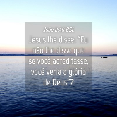 Picture 04 - João 11:40 BSL - Jesus lhe disse: “Eu não lhe disse que se - Bible Verse Picture