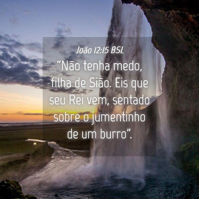 Picture 04 - João 12:15 BSL - “Não tenha medo, filha de Sião. Eis que seu - Bible Verse Picture
