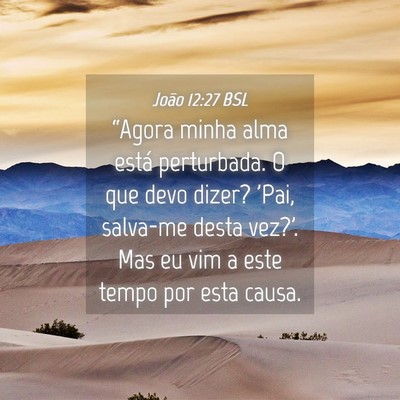 Picture 04 - João 12:27 BSL - “Agora minha alma está perturbada. O que devo - Bible Verse Picture