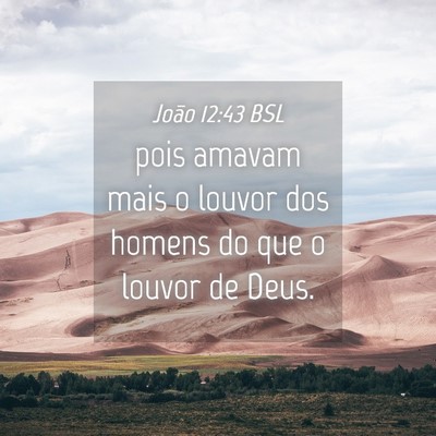 Picture 04 - João 12:43 BSL - pois amavam mais o louvor dos homens do que o - Bible Verse Picture