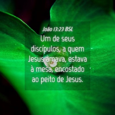 Picture 04 - João 13:23 BSL - Um de seus discípulos, a quem Jesus amava, - Bible Verse Picture
