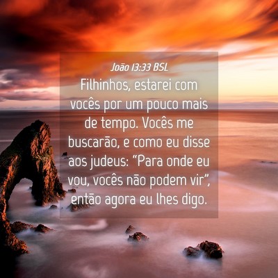 Picture 04 - João 13:33 BSL - Filhinhos, estarei com vocês por um pouco mais - Bible Verse Picture