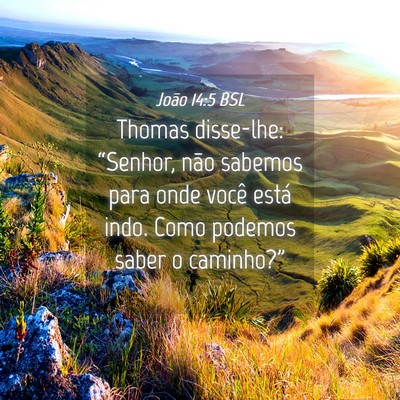 Picture 04 - João 14:5 BSL - Thomas disse-lhe: “Senhor, não sabemos para - Bible Verse Picture