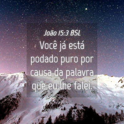 Picture 04 - João 15:3 BSL - Você já está podado puro por causa da palavra - Bible Verse Picture