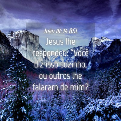 Picture 04 - João 18:34 BSL - Jesus lhe respondeu: “Você diz isso sozinho, - Bible Verse Picture