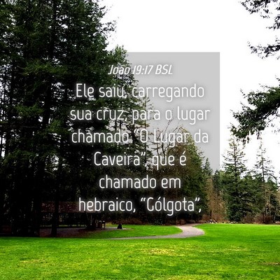 Picture 04 - João 19:17 BSL - Ele saiu, carregando sua cruz, para o lugar - Bible Verse Picture