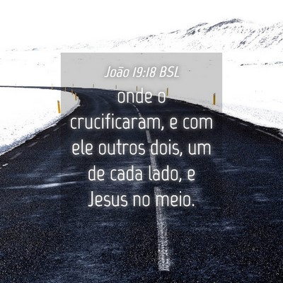Picture 04 - João 19:18 BSL - onde o crucificaram, e com ele outros dois, um de - Bible Verse Picture