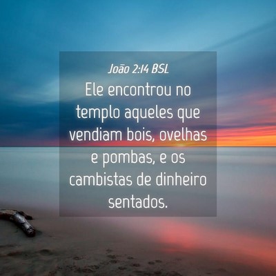 Picture 04 - João 2:14 BSL - Ele encontrou no templo aqueles que vendiam bois, - Bible Verse Picture