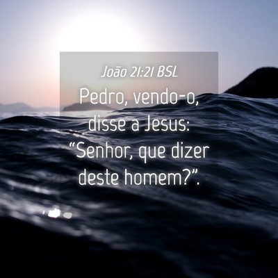 Picture 04 - João 21:21 BSL - Pedro, vendo-o, disse a Jesus: “Senhor, que - Bible Verse Picture