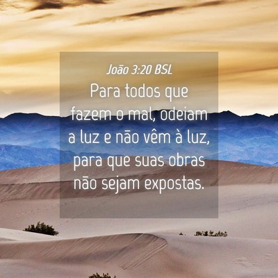 Picture 04 - João 3:20 BSL - Para todos que fazem o mal, odeiam a luz e não - Bible Verse Picture
