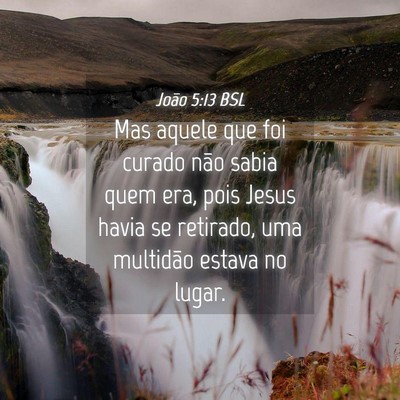 Picture 04 - João 5:13 BSL - Mas aquele que foi curado não sabia quem era, - Bible Verse Picture