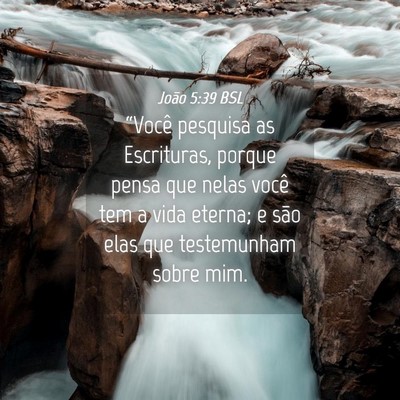 Picture 04 - João 5:39 BSL - “Você pesquisa as Escrituras, porque pensa que - Bible Verse Picture