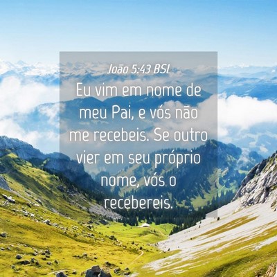 Picture 04 - João 5:43 BSL - Eu vim em nome de meu Pai, e vós não me - Bible Verse Picture
