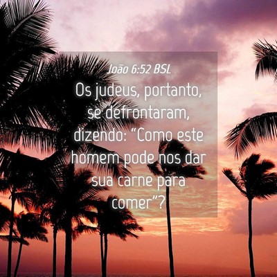 Picture 04 - João 6:52 BSL - Os judeus, portanto, se defrontaram, dizendo: - Bible Verse Picture