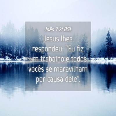 Picture 04 - João 7:21 BSL - Jesus lhes respondeu: “Eu fiz um trabalho e - Bible Verse Picture