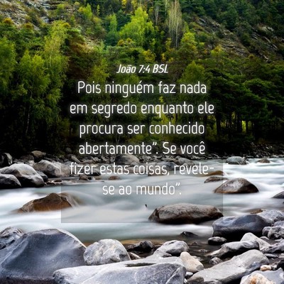 Picture 04 - João 7:4 BSL - Pois ninguém faz nada em segredo enquanto ele - Bible Verse Picture