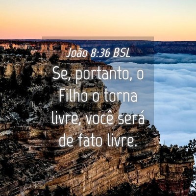 Picture 04 - João 8:36 BSL - Se, portanto, o Filho o torna livre, você será - Bible Verse Picture