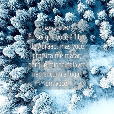 Picture 04 - João 8:37 BSL - Eu sei que você é filho de Abraão, mas você - Bible Verse Picture